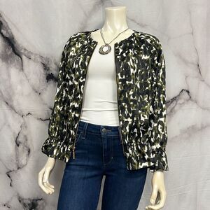 Marc New York jacket black green white print long sleeve with zip